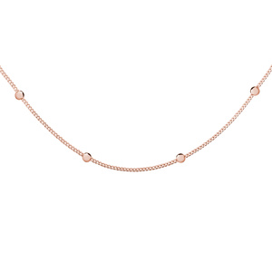 Silver (925) rose gold-plated choker necklace with balls