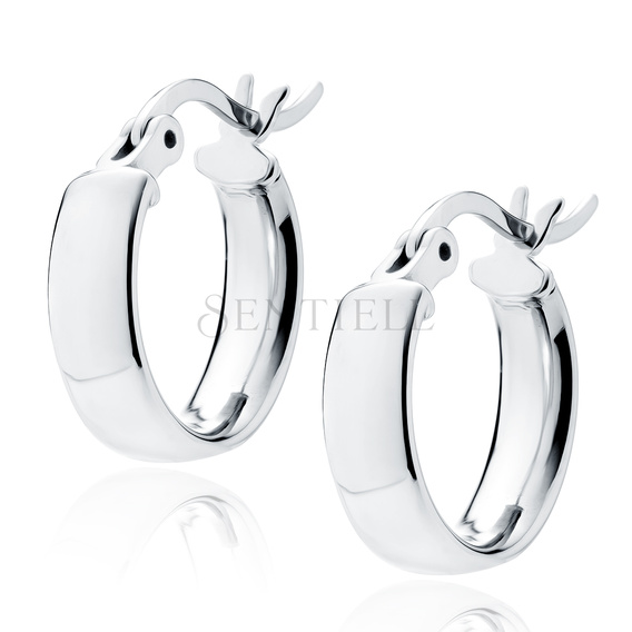 Silver (925) earrings hoops - highly polished