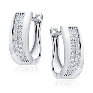 Silver (925) earrings white zirconia