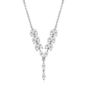 Silver (925) stylish, bridal necklace with zirconia.