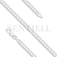 Silver (925) diamond-cut chain - curb extra flat Ø 140 rhodium-plated