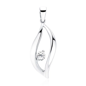 Silver (925) pendant with white zirconia