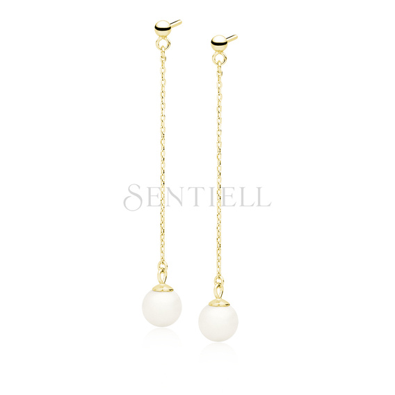 Silver (925) gold-plated pearl earrings