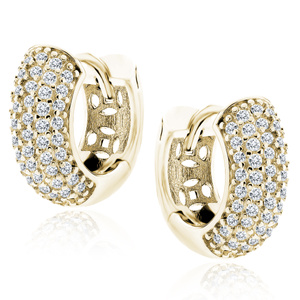 Silver (925) gold-plated earrings hoop with zirconias
