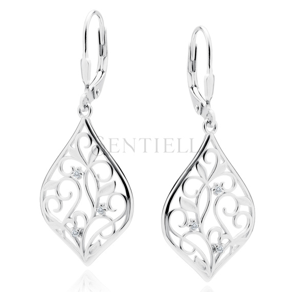 Silver (925) earrings with white zirconias