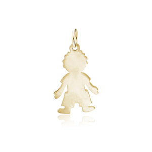 Silver (925) flat charm for bracelets  - gold plated boy