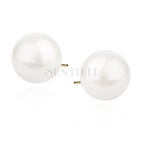 Silver (925) gold-plated earrings white pearl