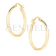 Silver (925) earrings hoops - highly polished, gold-plated