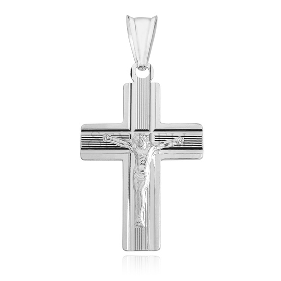 Silver (925) diamond cut pendant cross