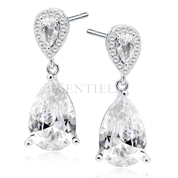 Silver (925) earrings with white zirconias