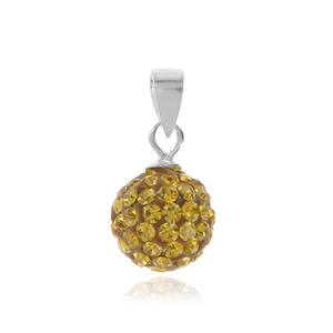 Silver (925) Pendant disco ball 8mm golden