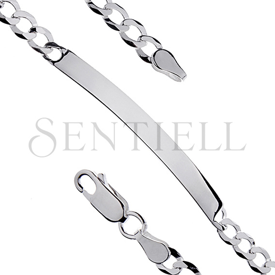 Silver (925) chain bracelet - curb ID extra flat Ø 100