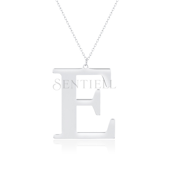 Silver (925) necklace - letter E