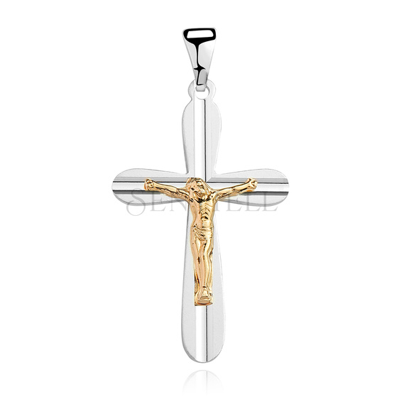 Silver (925) pendant cross gold-plated