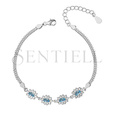 Silver (925) fashionable bracelet aquamarine zirconia