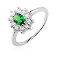 Silver (925) ring with emerald zirconia