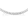 Silver (925) diamond-cut chain - curb extra flat Ø 140 rhodium-plated