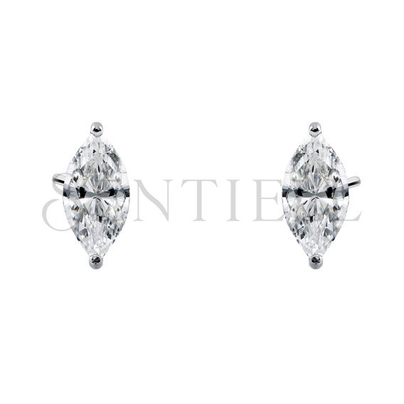 Silver (925) earrings marquise white zirconia