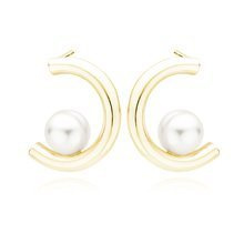 Silver gold-plated (925) pearl earrings