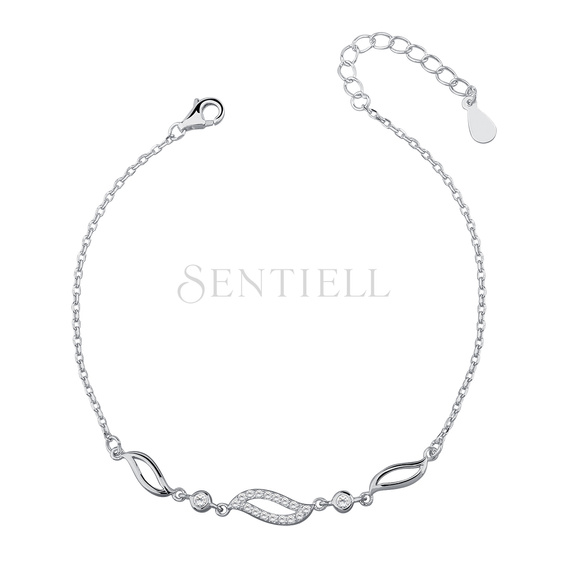 Silver (925) beauty bracelet with zirconia