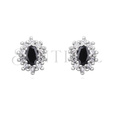 Silver (925) Earrings black colored zirconia