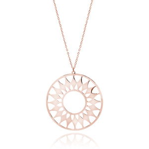 Silver (925) rose gold-plated necklace - mandala