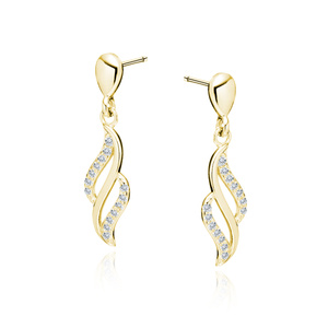 Silver (925) gold-plated earrings with white zirconias