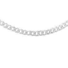 Silver (925) diamond-cut chain - curb extra flat Ø 140