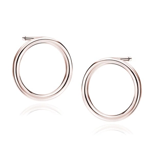 Silver (925) rose gold-plated earrings - circles