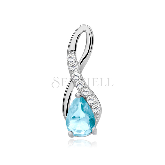 Silver (925) pendant with aquamarine zirconia