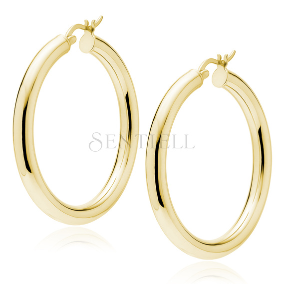 Silver (925) gold-plated earrings hoops - highly polished