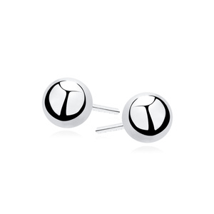 Silver (925) earrings balls 3mm rhodium-plated