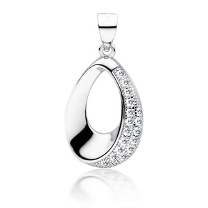 Silver (925) pendant with white zirconias