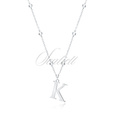 Silver (925) necklace - letter K on chain with balls