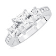 Silver (925) ring with white zirconia