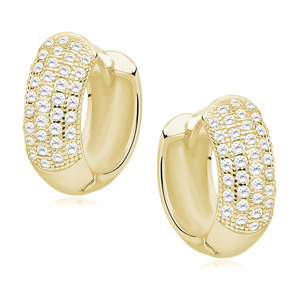 Silver (925) gold-plated earrings hoop with zirconia