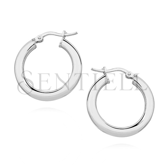 Silver (925) earrings hoops - highly polished