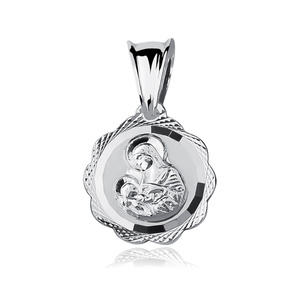 Silver (925) pendant diamond cut Blessed Virgin Mary / Saint Marry