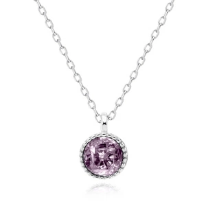 Silver (925) necklace with amethyst zirconia