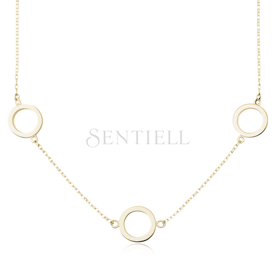Silver (925) gold-plated necklace - three circles