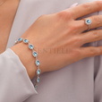 Silver (925) fashionable bracelet aquamarine zirconia