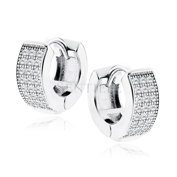 Silver (925) earrings hoop with zirconia