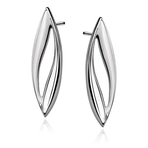 Silver (925) earrings elegant high polished with satin