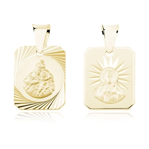 Silver (925) gold-plated pendant - Jesus Christ / Scapular Mary