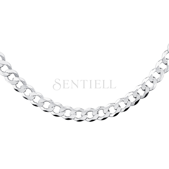 Silver (925) diamond-cut chain - curb extra flat rhodium-plated Ø 250