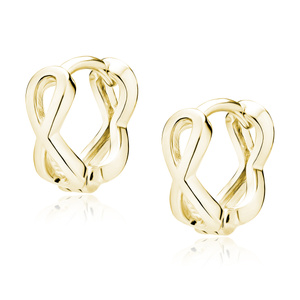 Silver (925) gold-plated earrings hoops circles with the sign of infinity