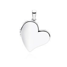 Silver (925) polished pendant - heart shaped locket