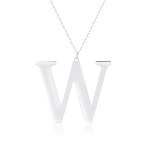 Silver (925) necklace - letter W