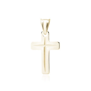 Silver (925) diamond cut gold-plated pendant cross