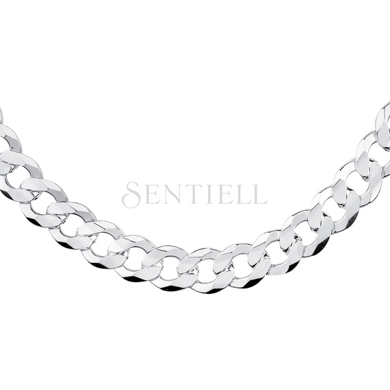 Silver (925) diamond-cut chain - curb extra flat rhodium-plated Ø 350